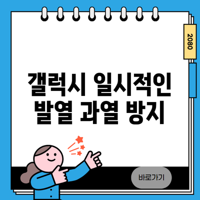 갤럭시 일시적인 발열 과열 방지