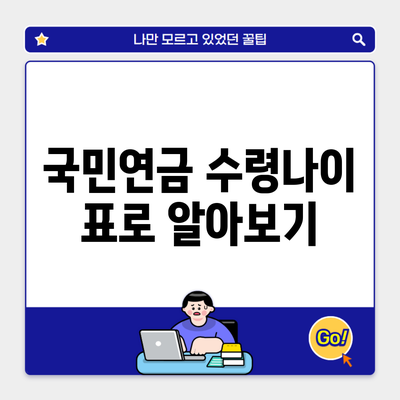 국민연금 수령나이 표로 알아보기