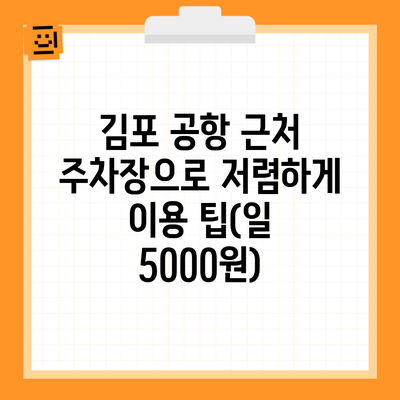 김포 공항 근처 주차장으로 저렴하게 이용 팁(일 5000원)