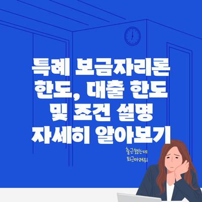 특례 보금자리론 한도, 대출 한도 및 조건 설명 자세히 알아보기