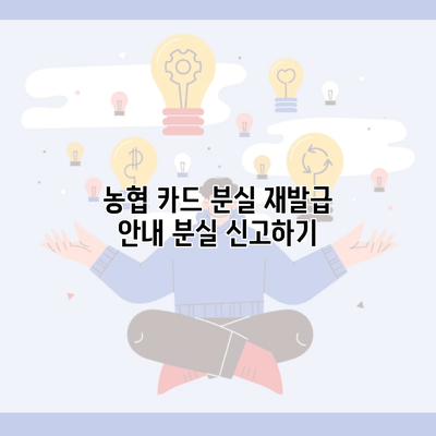 농협 카드 분실 재발급 안내 분실 신고하기