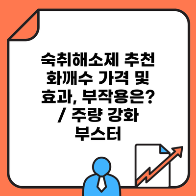 숙취해소제 추천 화깨수 가격 및 효과, 부작용은? / 주량 강화 부스터