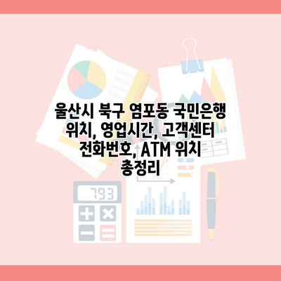 울산시 북구 염포동 국민은행 위치, 영업시간, 고객센터 전화번호, ATM 위치 총정리