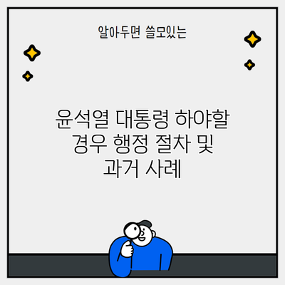 윤석열 대통령 하야할 경우 행정 절차 및 과거 사례