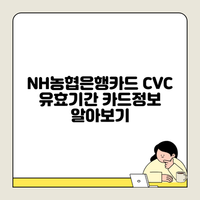 NH농협은행카드 CVC 유효기간 카드정보 알아보기