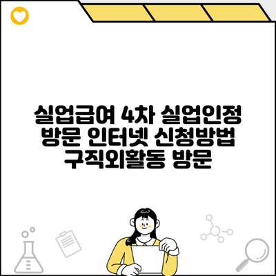 실업급여 4차 실업인정 방문 인터넷 신청방법 구직외활동 방문