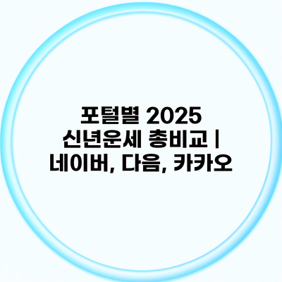 포털별 2025 신년운세 총비교 | 네이버, 다음, 카카오