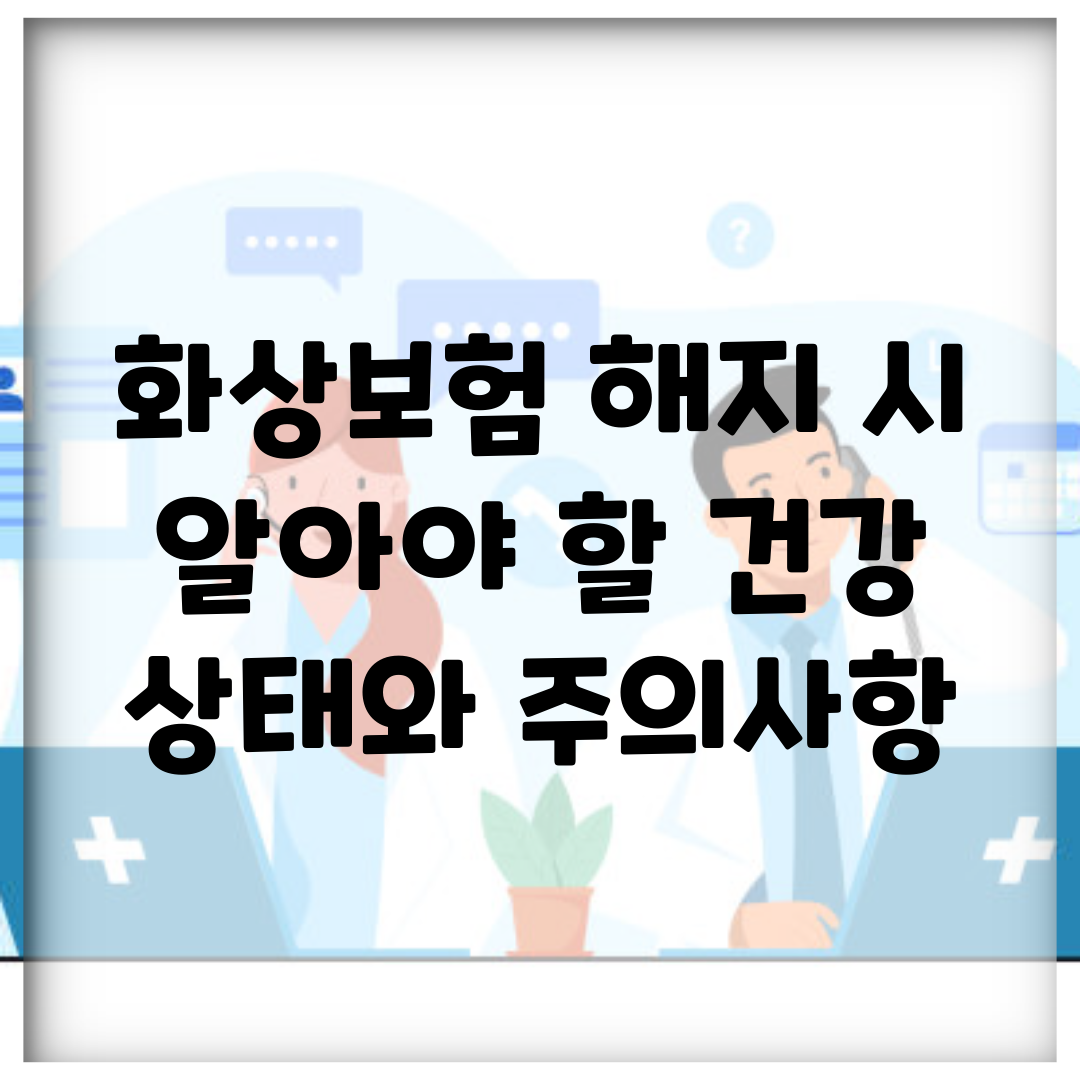 화상보험 해지 시 알아야 할 건강 상태와 주의사항