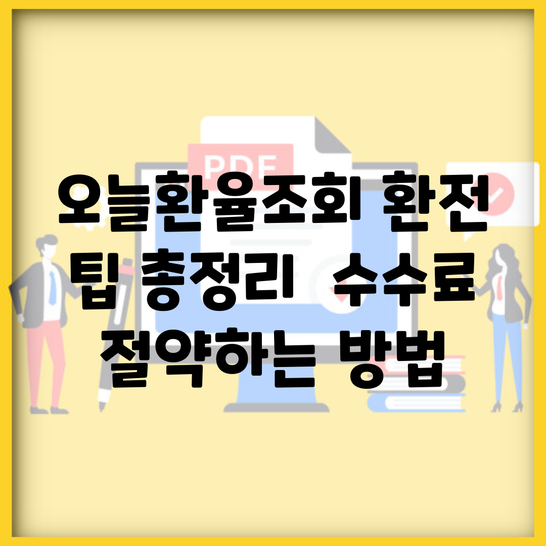오늘환율조회 환전 팁 총정리 | 수수료 절약하는 방법