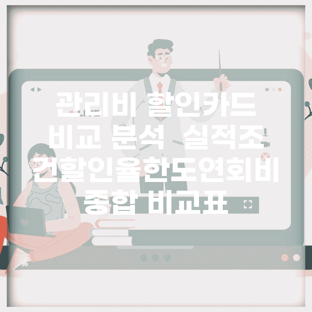 관리비 할인카드 비교 분석 | 실적조건/할인율/한도/연회비 종합 비교표
