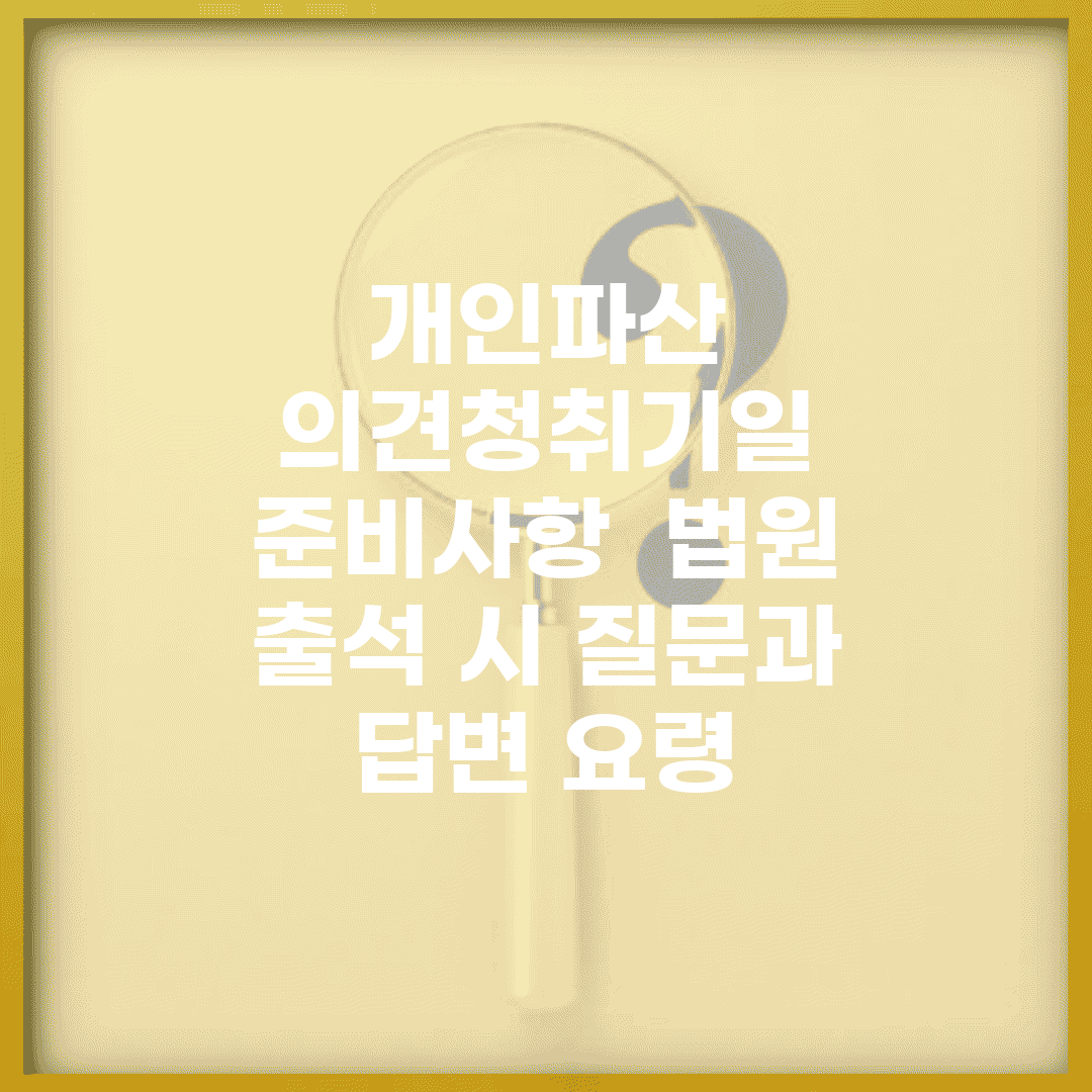 개인파산 의견청취기일 준비사항 | 법원 출석 시 질문과 답변 요령
