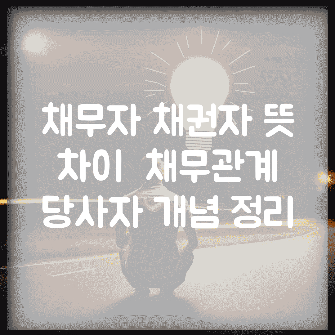 채무자 채권자 뜻 차이 | 채무관계 당사자 개념 정리