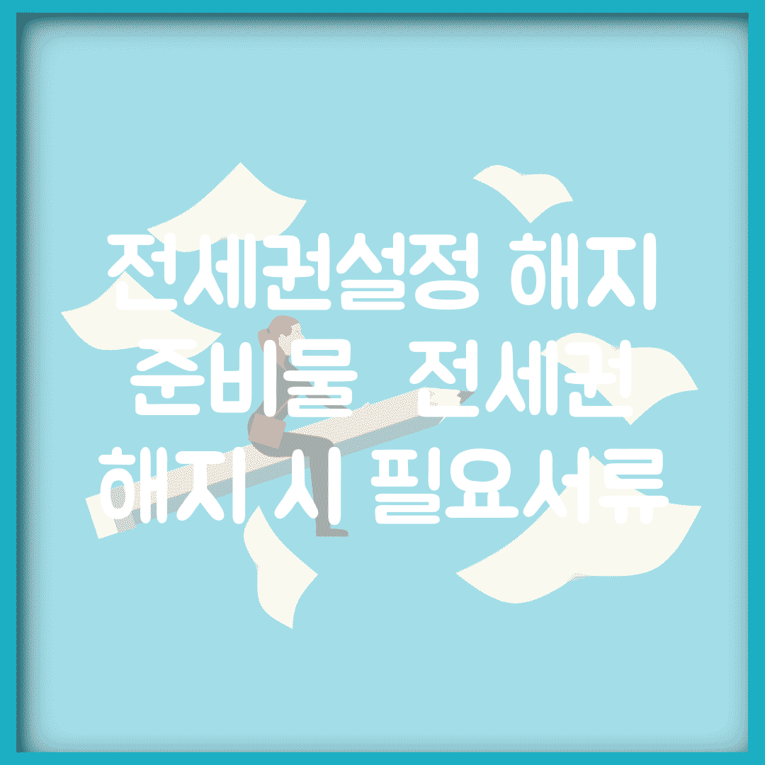 전세권설정 해지 준비물 | 전세권 해지 시 필요서류