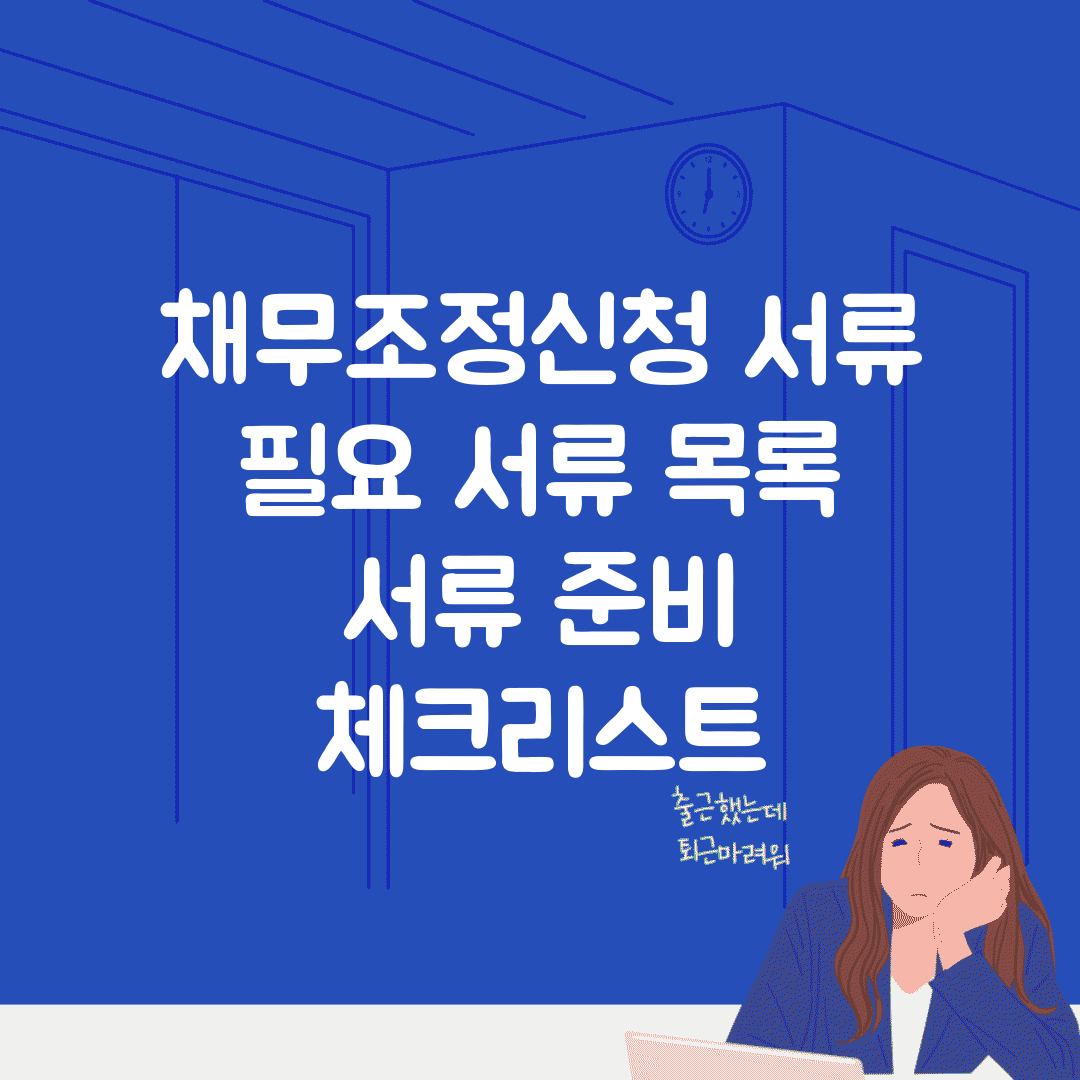 채무조정신청 서류 | 필요 서류 목록 | 서류 준비 체크리스트