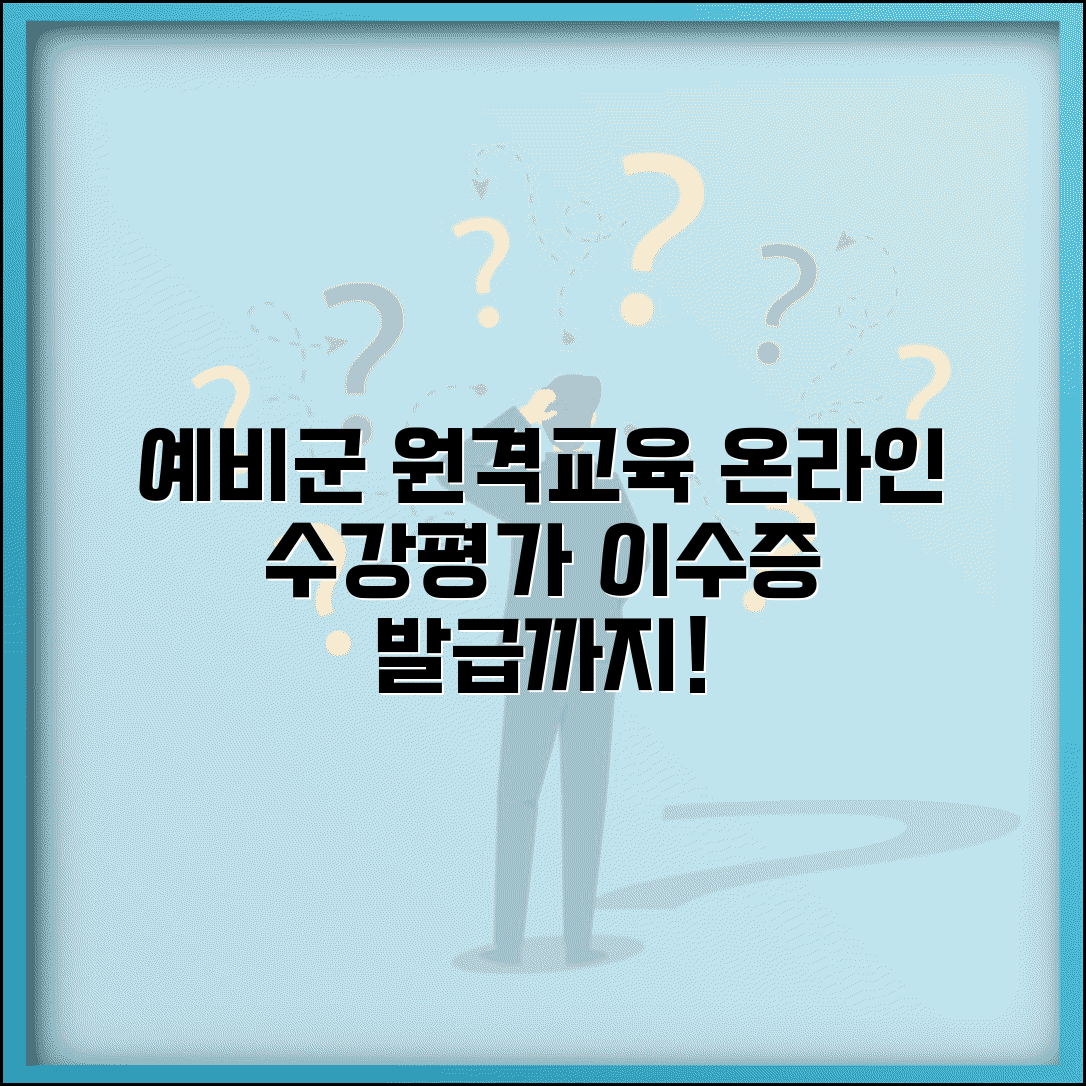 예비군 원격교육 이수 방법 | 온라인 강의 수강 | 평가 시험 응시 | 이수증 발급 절차