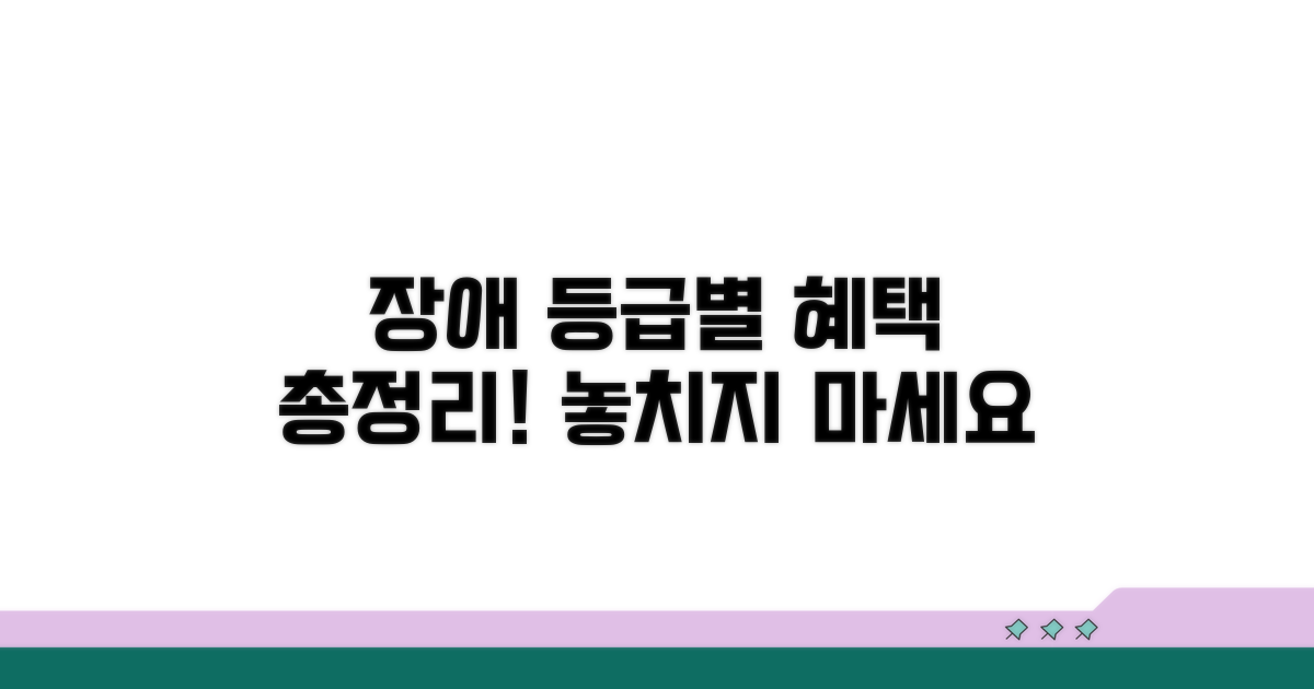 장애 등급별 혜택 한눈에