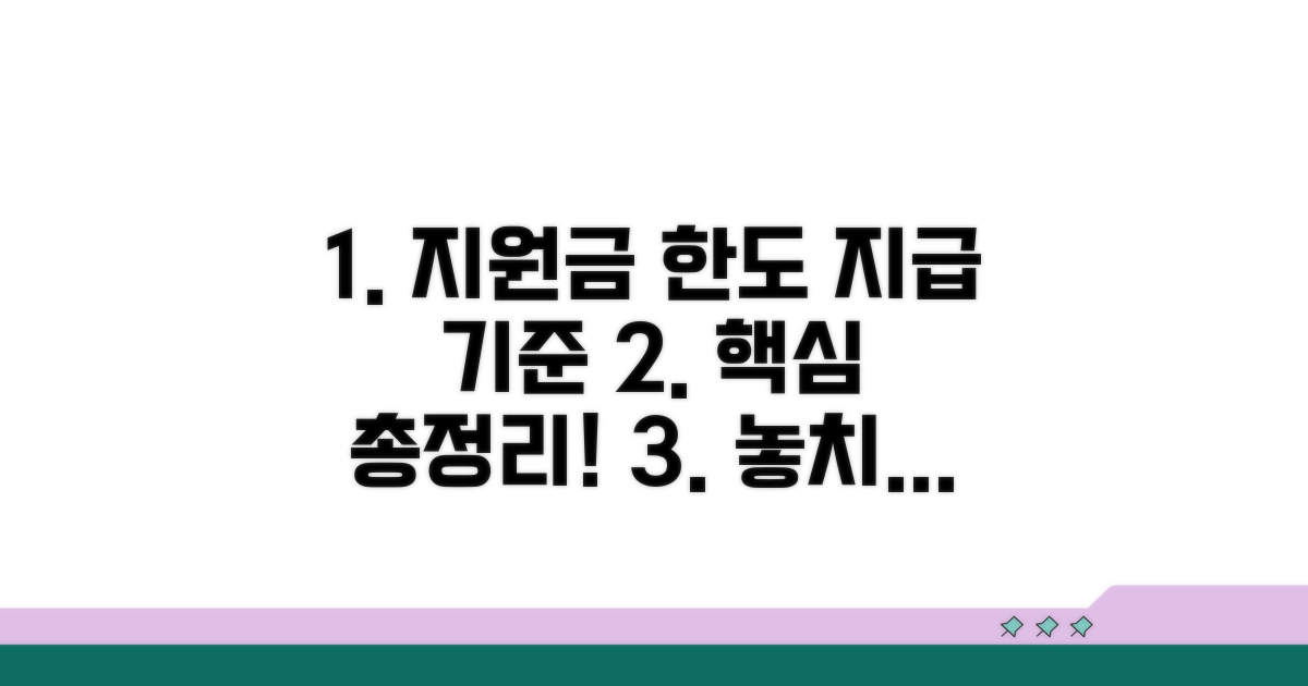 지원금액 한도 및 지급 기준 완벽 정리