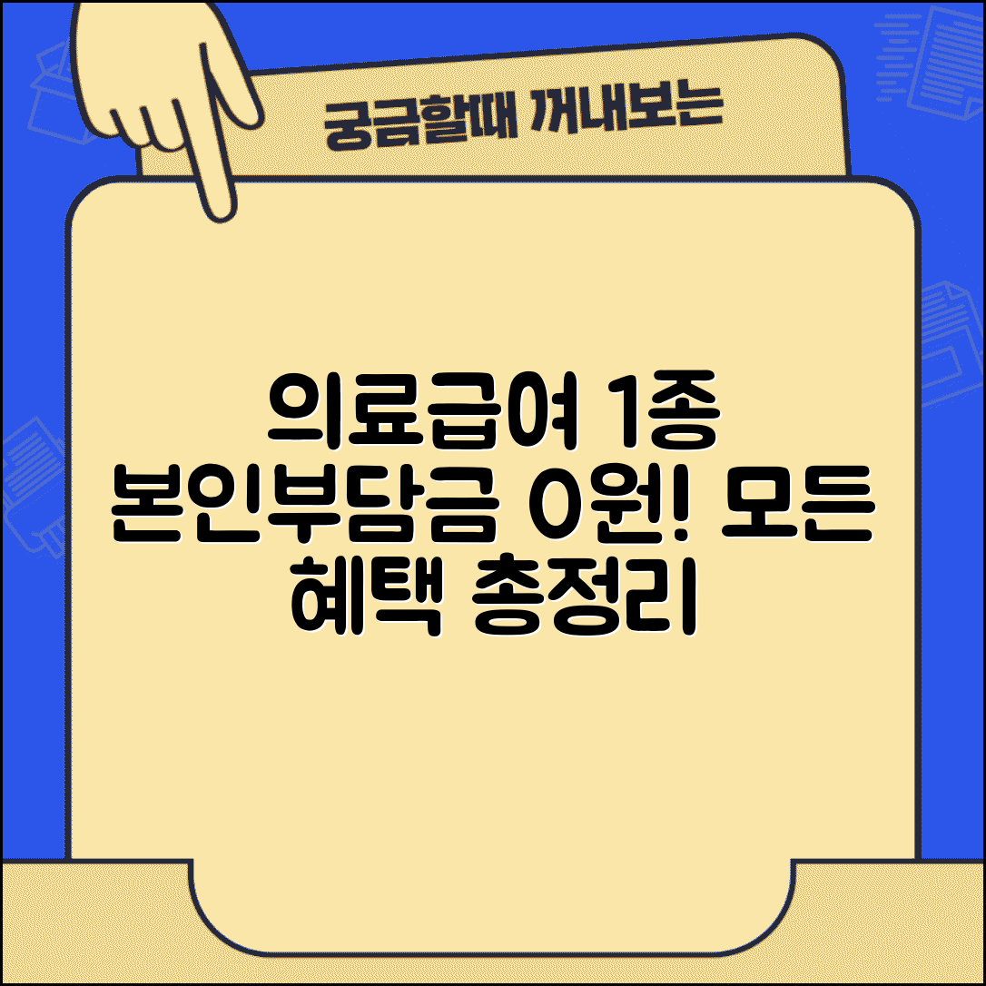 의료급여 1종 본인부담금 면제 | 1종 수급자 의료비 혜택 상세안내