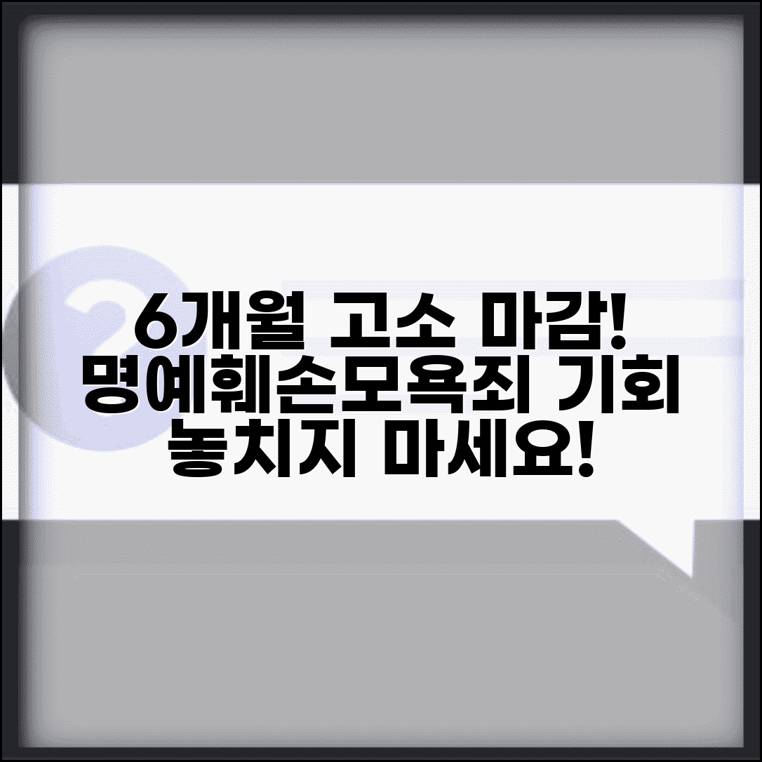 친고죄 고소기간 6개월 | 명예훼손 모독죄 6개월 고소기간 경과시 고소권 소멸