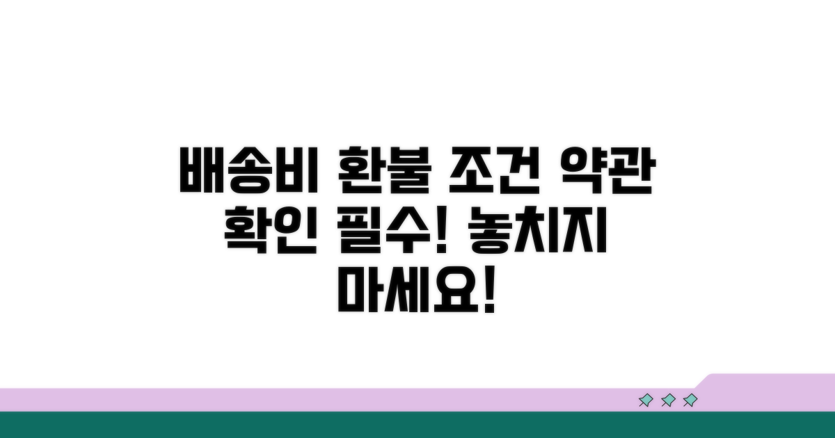 약관 확인, 배송비 환불 조건