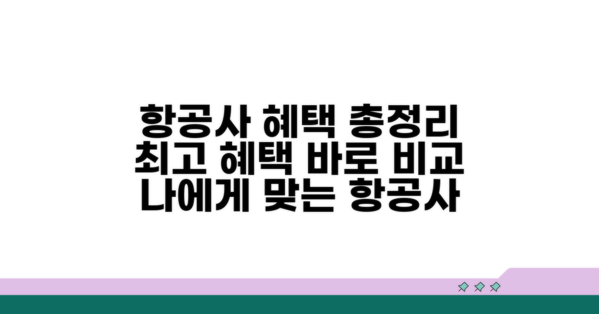 항공사별 지원 혜택 비교