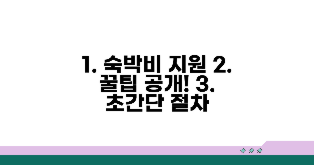 숙박비 지원받는 구체적 절차