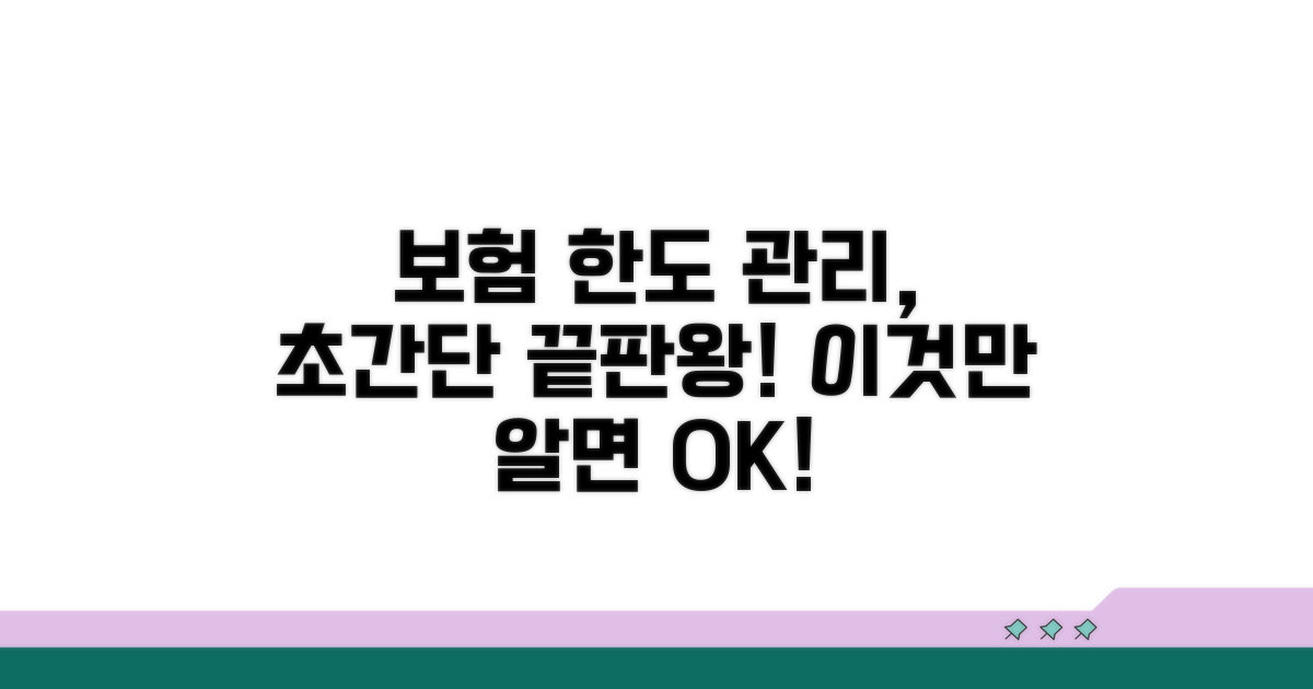 보험 가입 한도 관리, 이것만 알면 끝!