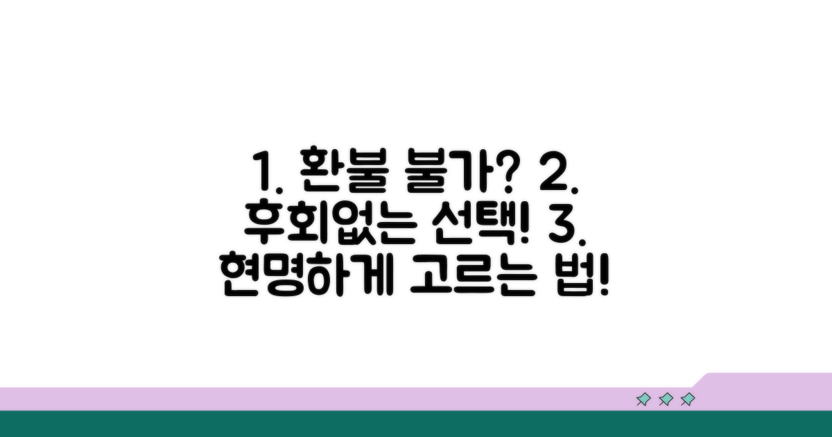 환불 불가 상품 현명하게 고르는 법