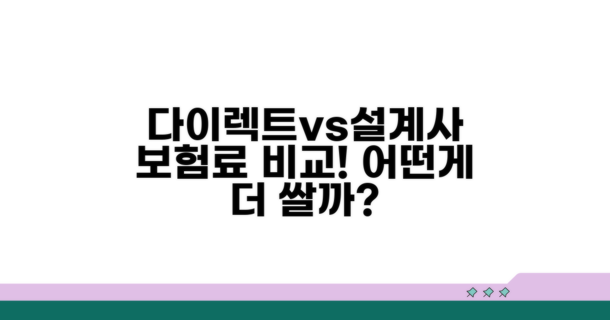 다이렉트 vs 설계사 보험료 비교