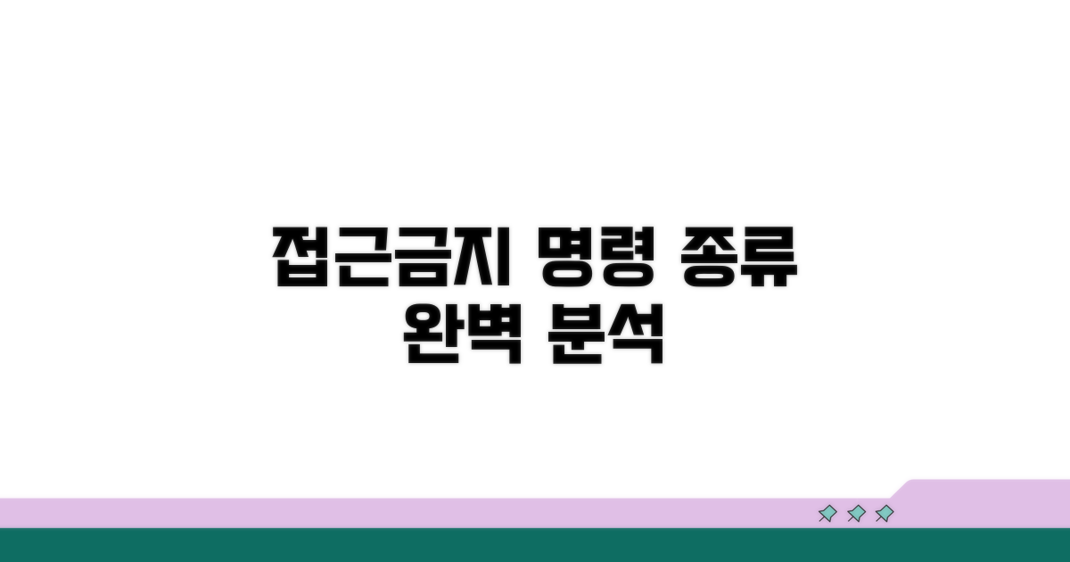 접근 금지 명령 종류 알아보기