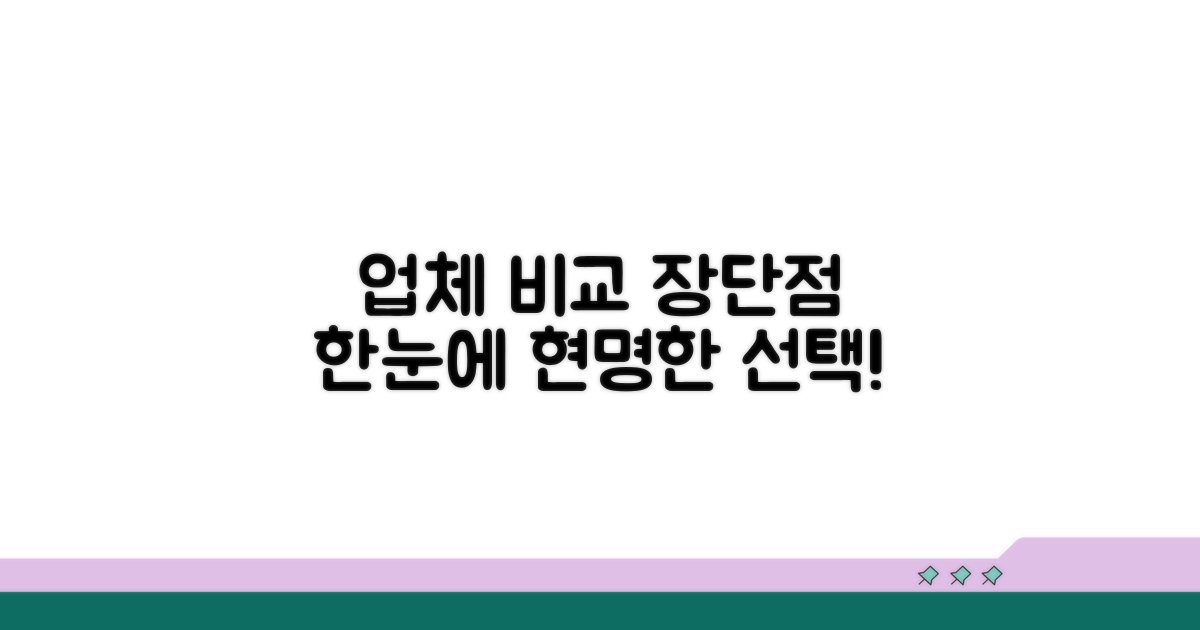 업체별 장단점 한눈에 비교