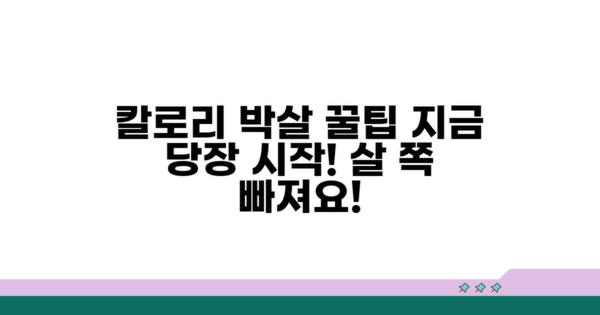 칼로리 소모량 높이는 꿀팁