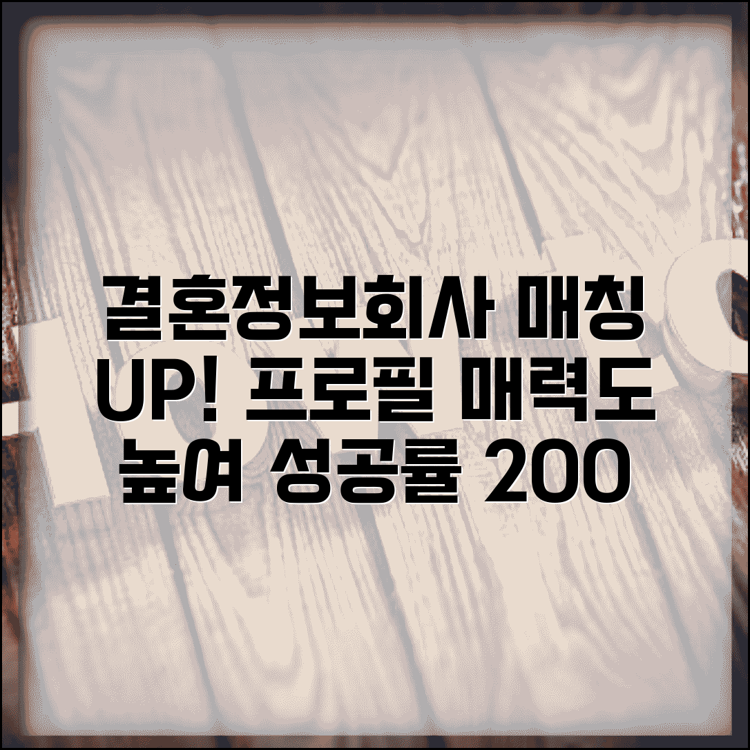 결혼정보회사 매칭 많이 받는 법 | 프로필 매력도 높이는 실전 노하우