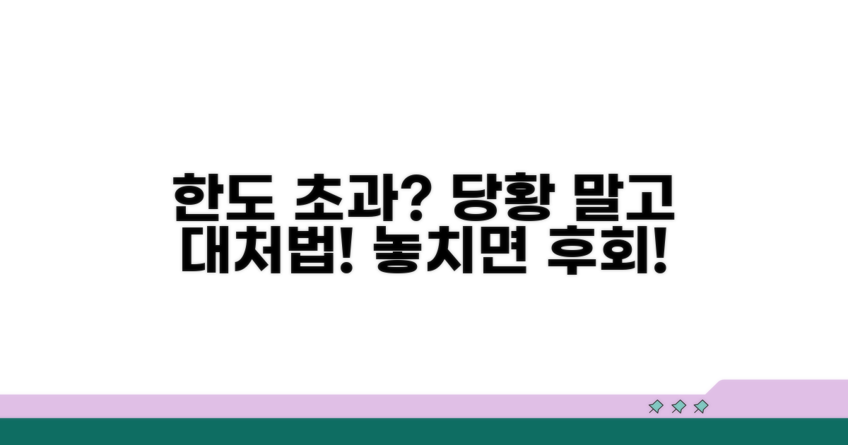 한도 초과 시 대처법과 주의점
