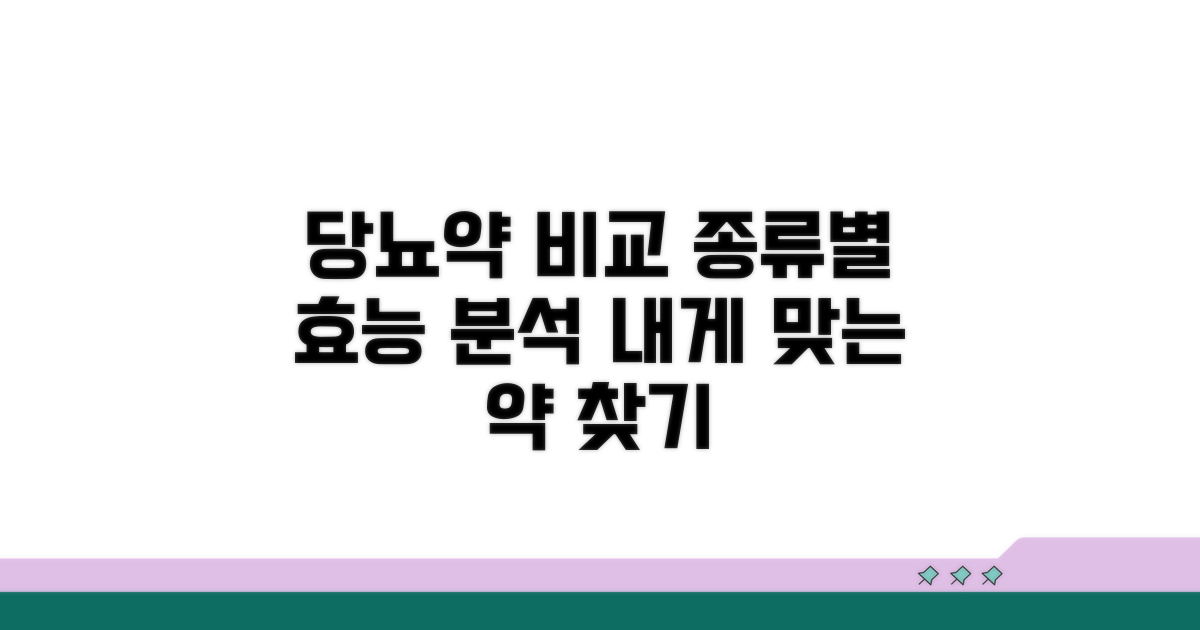 당뇨약 종류별 효능 비교
