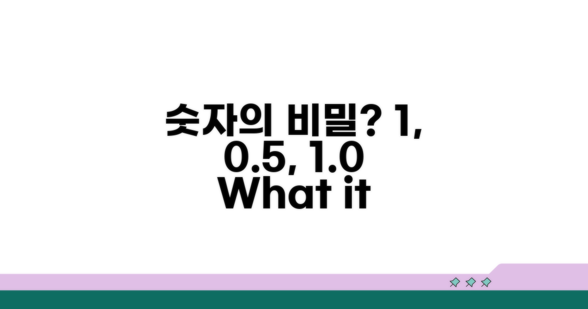 1, 0.5, 1.0, 그 의미는?