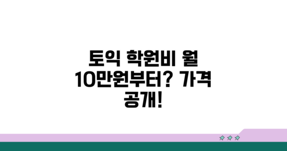 토익 학원 수강료, 한 달 얼마일까?