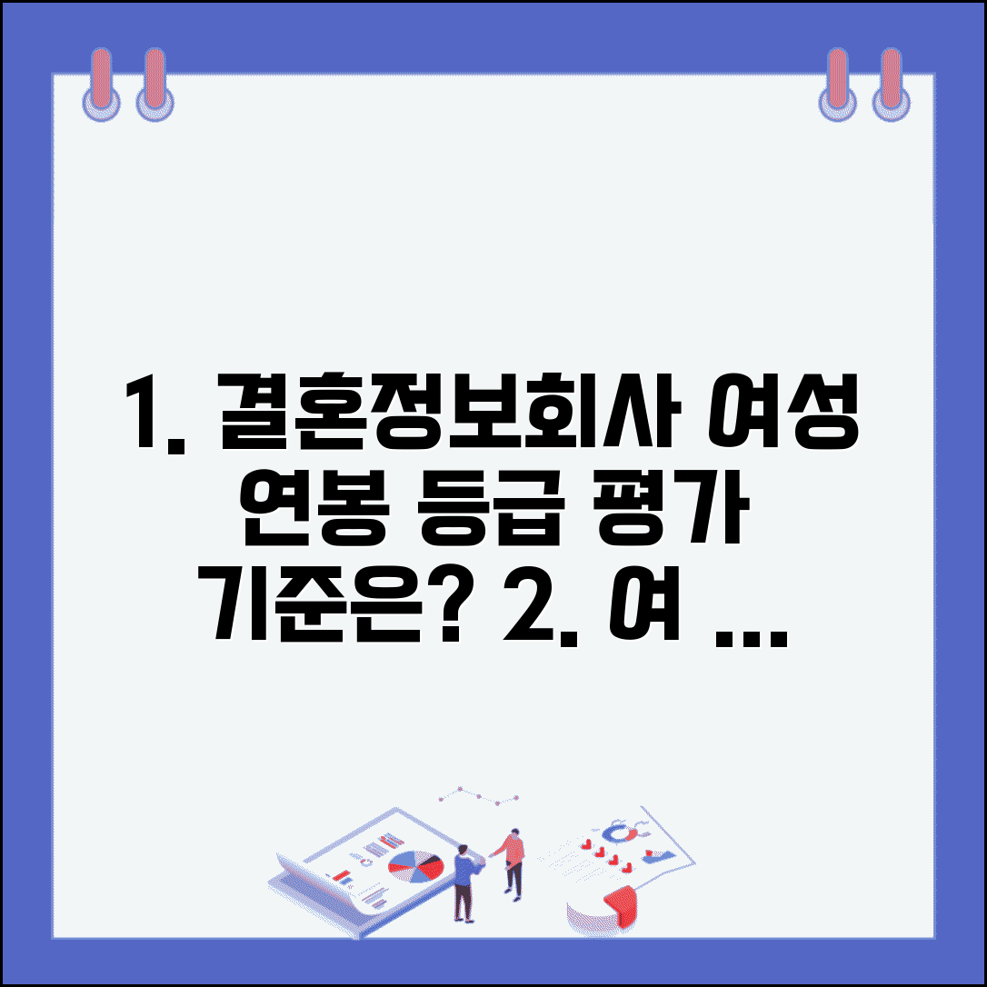 결혼정보회사 여자 연봉 등급 반영 비중 | 여성 소득 평가 기준 낮나?