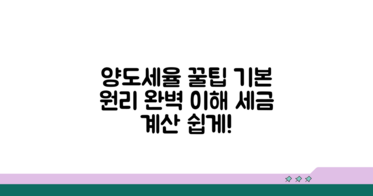 양도세율 계산: 기본 원리 파악