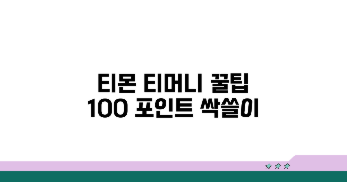 티몬 티머니 포인트, 이것만 알면 끝