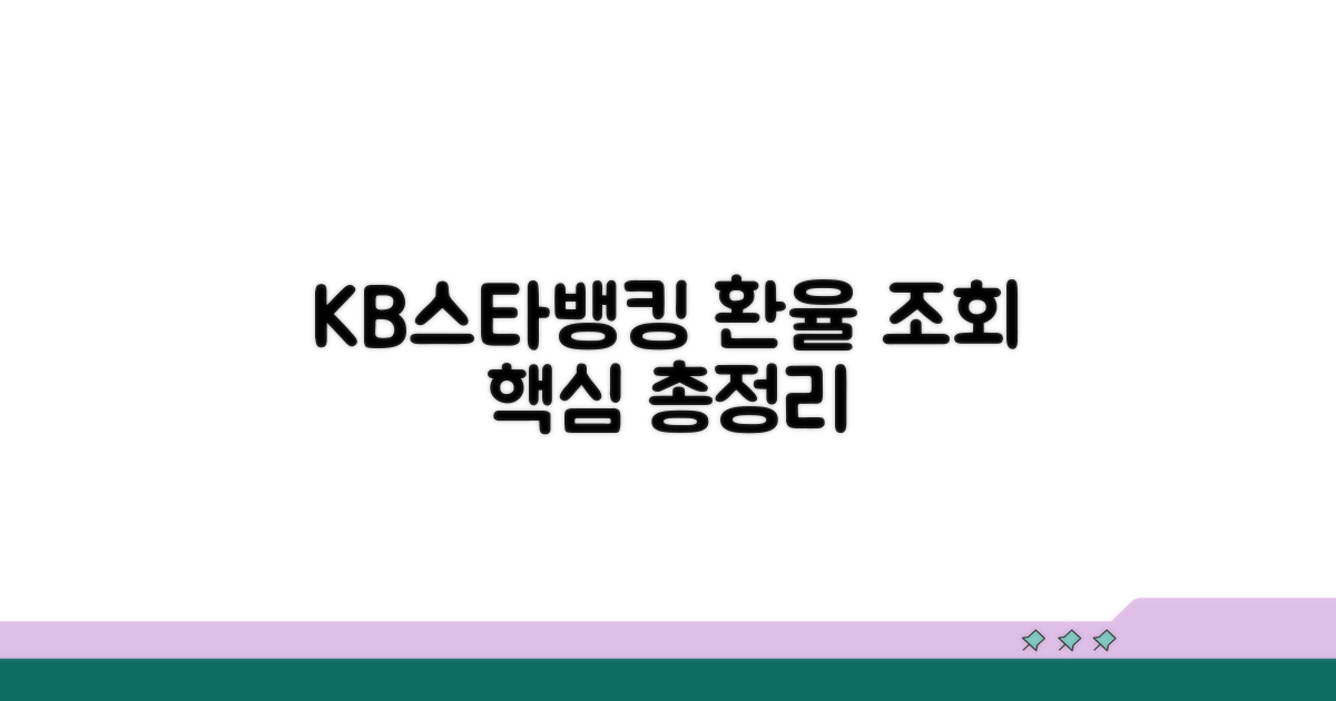 KB스타뱅킹 환율조회 핵심 총정리