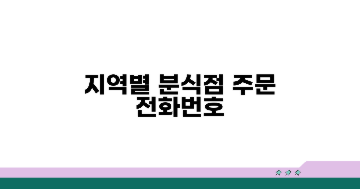 지역별 분식점 주문 전화번호