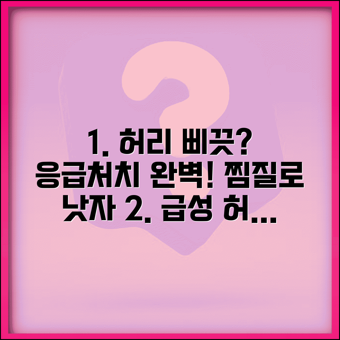 허리 삐끗했을 때 대처법 완벽정리 | 허리 삔 응급처치 찜질