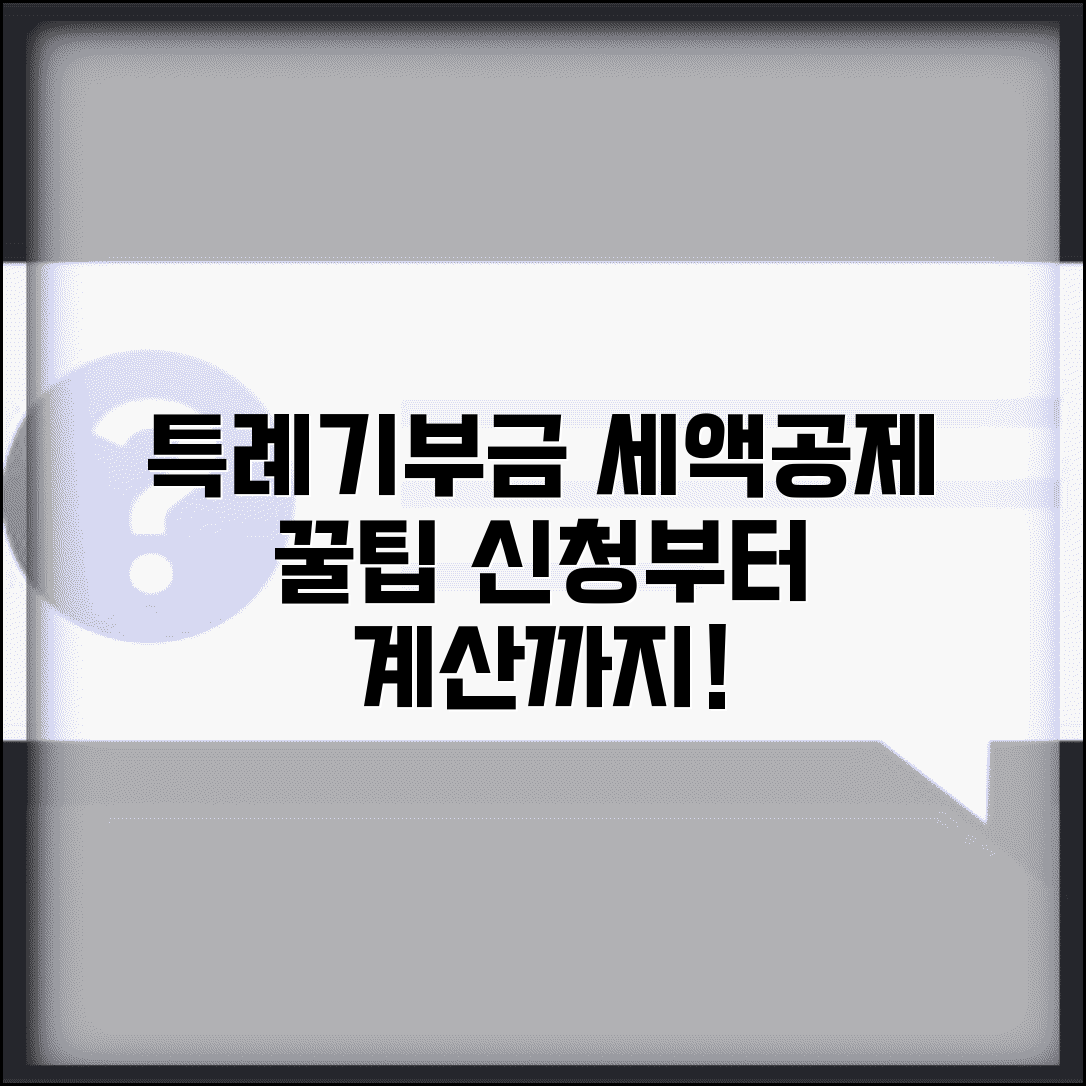 특례기부금 세액공제 혜택 | 특례기부금 세액공제 신청과 계산