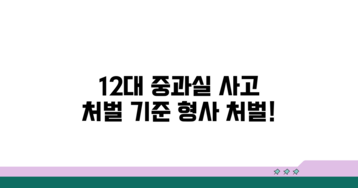 12대 중과실 사고 처벌 기준