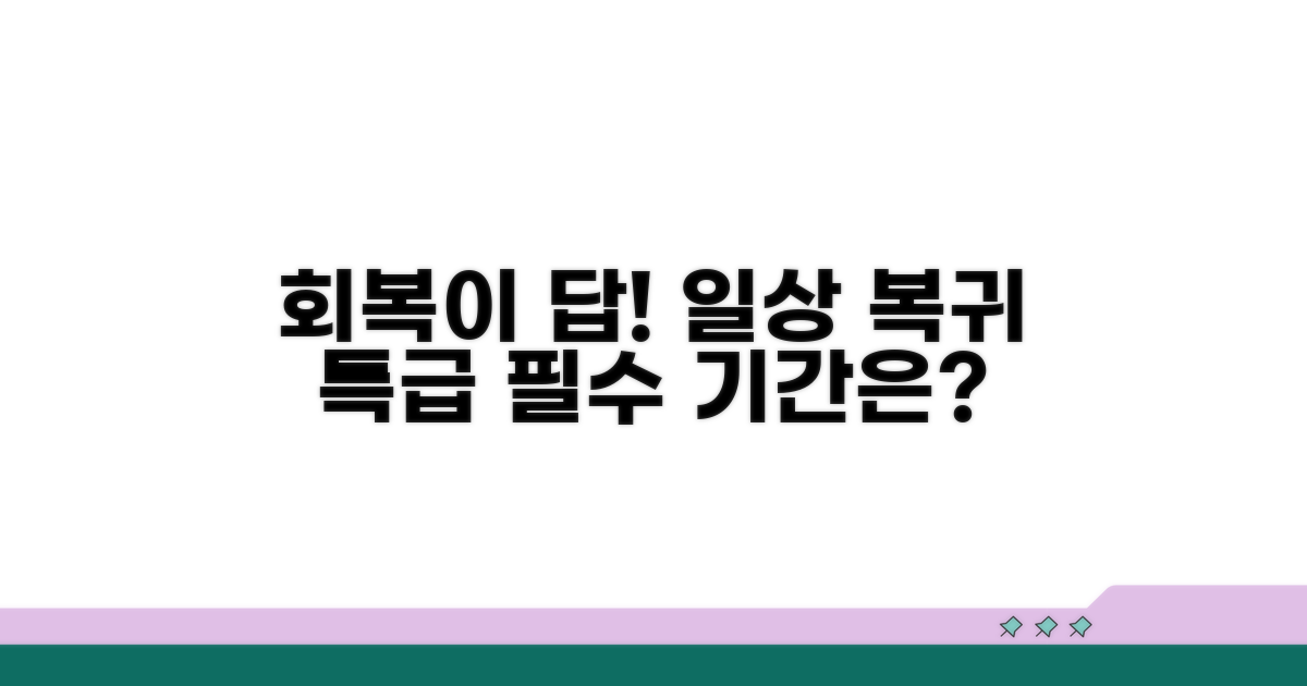 일상 복귀 위한 필수 회복 기간