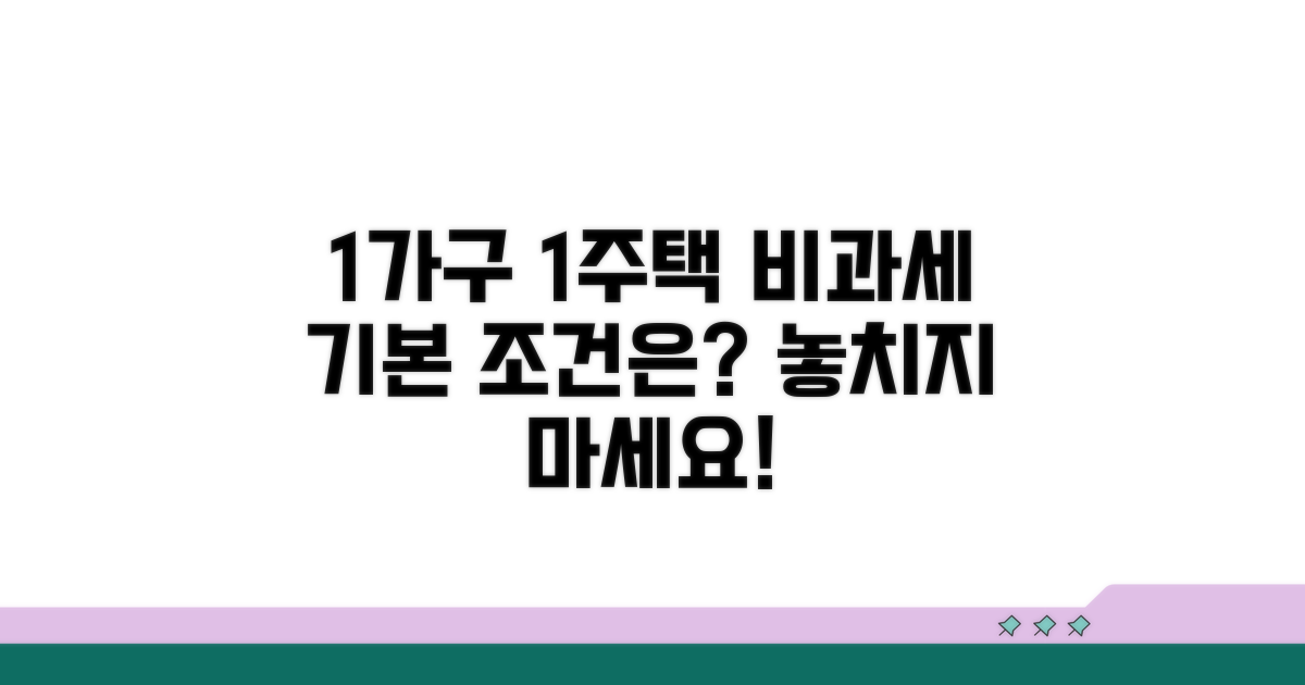 1가구 1주택 비과세, 기본 조건은?