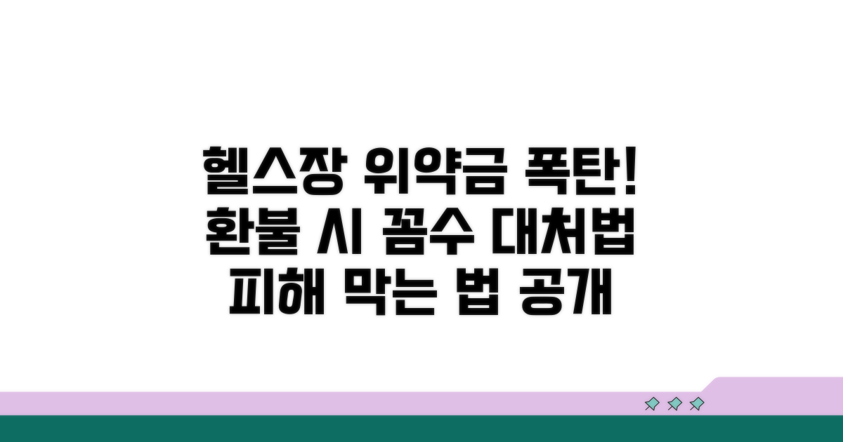 헬스장 환불 시 위약금 과다 청구 대응법