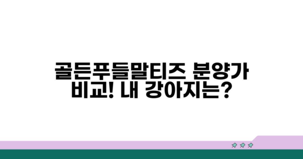 푸들, 골든리트리버, 말티즈 분양가 비교
