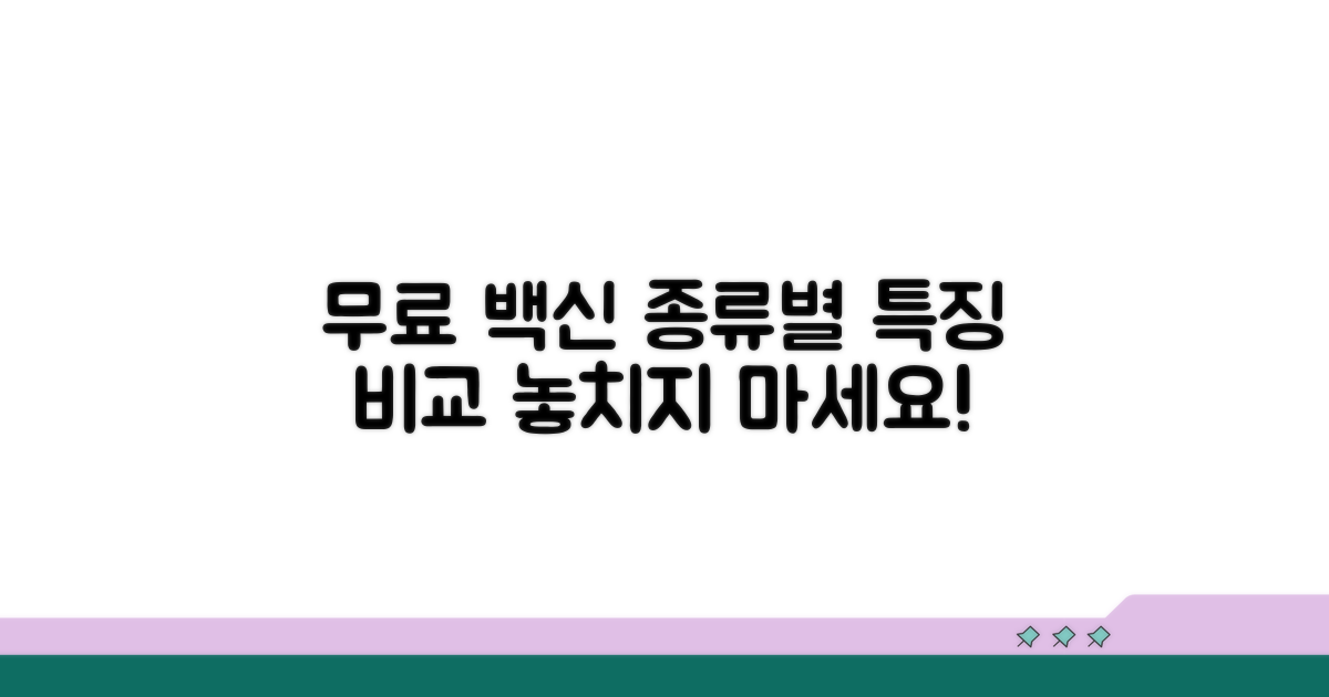 무료 접종 백신 종류와 특징 비교
